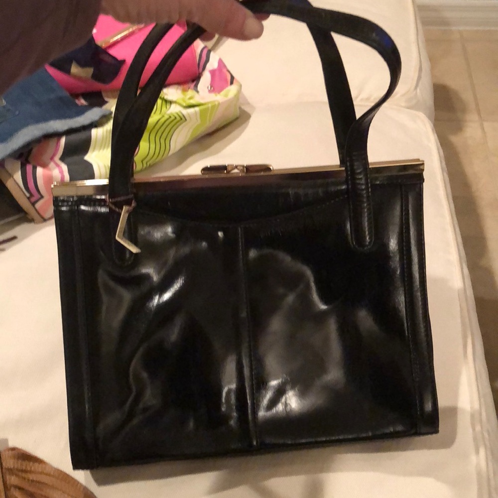 Katie Landry black leather bag